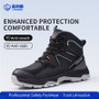Lanoudun Building Site Safety Shoes For Men Black Steel Toe Puncture Resistant EN Steel Toe Cap Microfiber