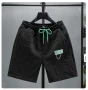 Men's Shorts Letters Fashion Knitted Men Comfortable Elastic Waist Clothing Male Breathable Short Trousers