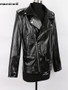 Mauroicardi Spring Red Crocodile Pattern Faux Leather Biker Jacket Long Sleeve Zipper Plus Size Designer Men Clothing 4xl 5xl