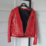 Mauroicardi Spring Red Crocodile Pattern Faux Leather Biker Jacket Long Sleeve Zipper Plus Size Designer Men Clothing 4xl 5xl