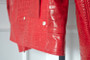 Mauroicardi Spring Red Crocodile Pattern Faux Leather Biker Jacket Long Sleeve Zipper Plus Size Designer Men Clothing 4xl 5xl
