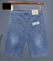 Summer Thin Men's Embroidered Denim Shorts Fashion Stretch Slim Breathable Straight Jeans Personality Bermuda Short Pants Male