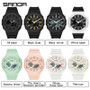 SANDA Top Luxury Men's Quartz Watches Waterproof Men Military Sport Watch Relogio Masculino Dual Display LED Digital Wristwatch