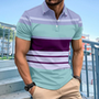 Newly Designed Lapel Comfortable Men's T-shirt Sports Polo Shirt With Zipper Large Size Short Sleeve Knitted Fabric Casual 2pcs