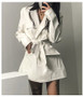Lautaro Spring Autumn Shiny Black White Crocodile Texture Leather Cargo Jacket Women Many Pockets Long Sleeve Belt Loose Fashion
