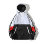 Hip Hop Mens Hooded Windbreaker Jacket Autumn 2023 Casual Vintage Color Block Loose Track Hoodie Jacket Coats Streetwear