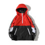 Hip Hop Mens Hooded Windbreaker Jacket Autumn 2023 Casual Vintage Color Block Loose Track Hoodie Jacket Coats Streetwear