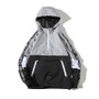 Hip Hop Mens Hooded Windbreaker Jacket Autumn 2023 Casual Vintage Color Block Loose Track Hoodie Jacket Coats Streetwear