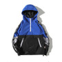 Hip Hop Mens Hooded Windbreaker Jacket Autumn 2023 Casual Vintage Color Block Loose Track Hoodie Jacket Coats Streetwear
