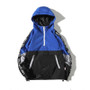 Hip Hop Mens Hooded Windbreaker Jacket Autumn 2023 Casual Vintage Color Block Loose Track Hoodie Jacket Coats Streetwear