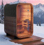 Outdoor Apartment Sauna 3-4 Person Cube Solid Carbonized Spruce Traditional Plug Powered 6KW Stove 1 Year Warranty Steam Sauna