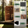 Outdoor Apartment Sauna 3-4 Person Cube Solid Carbonized Spruce Traditional Plug Powered 6KW Stove 1 Year Warranty Steam Sauna