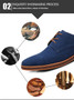 High Quality Big Size Men's Black Leather Flat Shoes Slip Resistant Rubber Sole Comfortable Leather Shoes