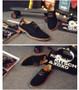 High Quality Big Size Men's Black Leather Flat Shoes Slip Resistant Rubber Sole Comfortable Leather Shoes