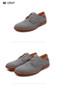 High Quality Big Size Men's Black Leather Flat Shoes Slip Resistant Rubber Sole Comfortable Leather Shoes