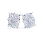 18K Gold Plated High-Carbon Diamond CZ 925 Silver Oval Stud Earrings Classic for Anniversaries Featuring Ice Crushed Cubic