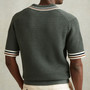 Men's Summer New Collar Knitted Cardigan Casual Polo Shirt Men's Short Sleeve