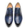 Luxury Men Genuine Leather Casual Sneakers Comfortable Lace Up Oxford Daily Social Shoes Stone Pattern Soild Blue Male Footwear