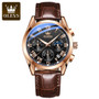 OLEVS 2871 2024 New Quartz Watch for Men Top Brand Leather Watches  Waterproof Fashion Wrist Watches for Men