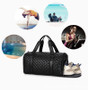 2024 New Fashion PU Sports Duffel Bag Waterproof Fitness Yoga Bag Zipper Men's Women's Portable Leisure Travel Bag Letter