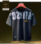 Fashionable printed short sleeved T-shirt men's loose oversized summer elastic breathable round neck casual high-end top