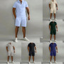 Summer Two Piece Set New Mens Fashion Trend Fitness Sports Loose Short Sleeve Shorts Suit Men's Casual Solid Color POLO Shirt
