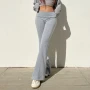 Casual Sexy Basic Solid Flare Pants Y2K Slim Low-Waisted Boot Cut Pants Women 2024 Autumn Spring Fashion Streetwear Lady