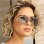 Gradient Color Sunglasses Men's Large Metal Frame Sunglasses Women