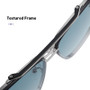 Gradient Color Sunglasses Men's Large Metal Frame Sunglasses Women