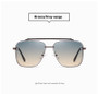 Gradient Color Sunglasses Men's Large Metal Frame Sunglasses Women