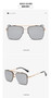 Gradient Color Sunglasses Men's Large Metal Frame Sunglasses Women