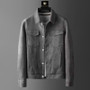 New Spring Autumn Casual Jackets Men Turn Down Collar Slim Fit England Style Deerskin Fleece Jacket Male Vintage Outwear Coats