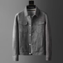 New Spring Autumn Casual Jackets Men Turn Down Collar Slim Fit England Style Deerskin Fleece Jacket Male Vintage Outwear Coats