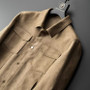 New Spring Autumn Casual Jackets Men Turn Down Collar Slim Fit England Style Deerskin Fleece Jacket Male Vintage Outwear Coats