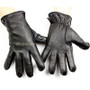 Winter Thick Warm Deerskin Gloves Men's Leather Fashion Simple Outer Seam Style Flannel Lining Thin Wool Points Free Shipping