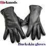 Winter Thick Warm Deerskin Gloves Men's Leather Fashion Simple Outer Seam Style Flannel Lining Thin Wool Points Free Shipping