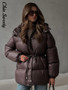 Casual Hooded Women's Padded Jacket Drawstring Waist-Closed Solid Thick Jackets Lady 2025 Winter Chic Female Street Outerwear