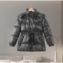 Casual Hooded Women's Padded Jacket Drawstring Waist-Closed Solid Thick Jackets Lady 2025 Winter Chic Female Street Outerwear