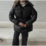 Casual Hooded Women's Padded Jacket Drawstring Waist-Closed Solid Thick Jackets Lady 2025 Winter Chic Female Street Outerwear