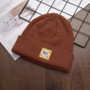 Custom Patch Toque Men Women Knitted Winter Beanie Hats with Woven Label Colorful Acrylic Beanies