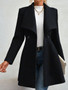 Europe America Autumn Winter New Style Womens Woolen Coat Fashion Trendy Lapel Button Slim Fit Solid Color Versatile Overcoat