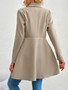 Europe America Autumn Winter New Style Womens Woolen Coat Fashion Trendy Lapel Button Slim Fit Solid Color Versatile Overcoat