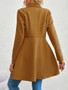 Europe America Autumn Winter New Style Womens Woolen Coat Fashion Trendy Lapel Button Slim Fit Solid Color Versatile Overcoat