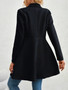 Europe America Autumn Winter New Style Womens Woolen Coat Fashion Trendy Lapel Button Slim Fit Solid Color Versatile Overcoat