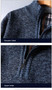 Autumn Winter Men's Sweater Padded Thickened Mock Neck Half Zipper Solid Color Warm Casual Pullovers Male Trendy Knitwear