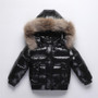 2025 Winter Down Jacket For Girl Real Fur Waterproof Shiny Thicken Warm Boy Winter Outerwear Coat 1-8 Years Kids Parka Outfit