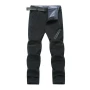 2024 Big Size Waterproof Pants Men Soft Shell Fleece Warm Trousers Male Outdoor Plus Large 9XL 4XL 8XL Work Winter Autumn Black