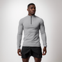 Men's High Neck Compression Half Zip Sweatshirt Long Sleeve Fitness Top with Zip for Winter Training Gym Running-Made Fleece