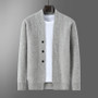 2025 Autumn Winter New Thick Cardigan 100% Pure Wool Men's Versatile Jacket V-Neck Loose Casual Highend Knitted Cashmere Sweater