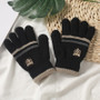 Winter Children's Gloves Warm Double Inner Wool Boy Girl Cold-Proof Kawaii Kids Soft Thick Autumn Elastic Travel Knitted Gloves